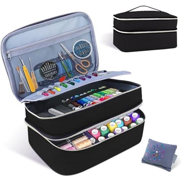 Sewing Supplies Organizer Bag, Double-Layer Sewing Box Organizer Storage Bag - Picture 7 of 7